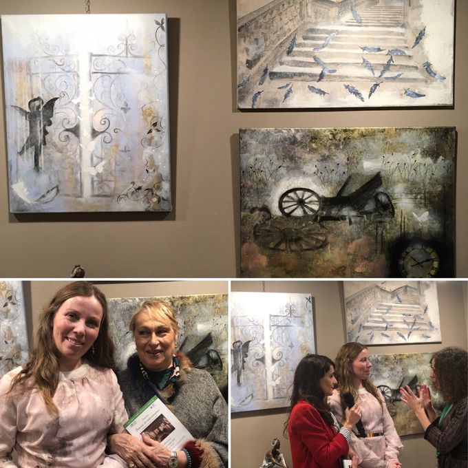 Exhibition at Galleria d'Arte Mentana i Florence, November 2019.
Together with Art Director Giovanna Laura (down left)
Interviewed by Tosca TV (down right) 
